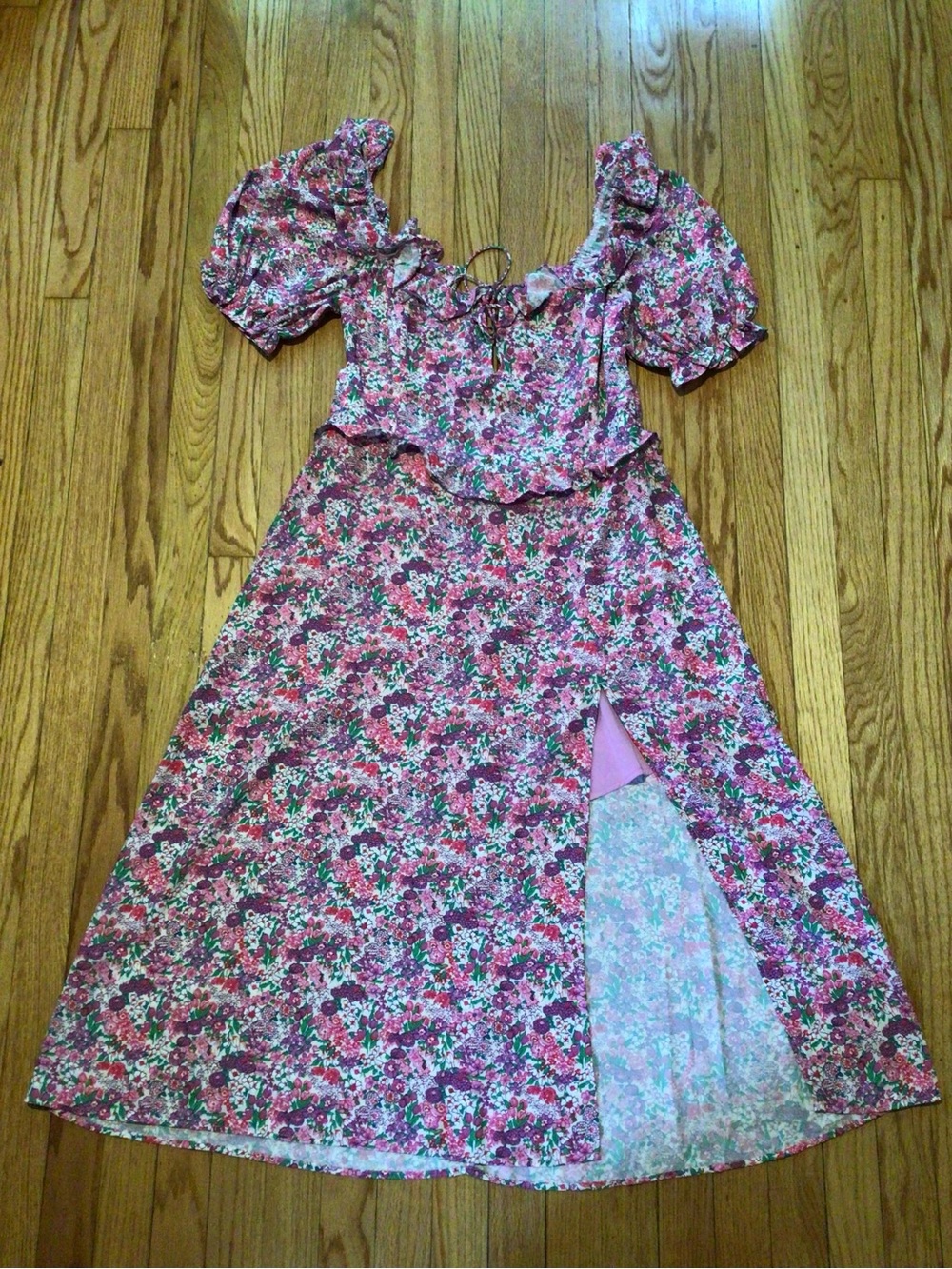 For Love and Lemons Floral Cut Out Midi Dress SZ XL
